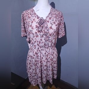 Maurices Light Pink & Dark Pink Floral Mini Dress